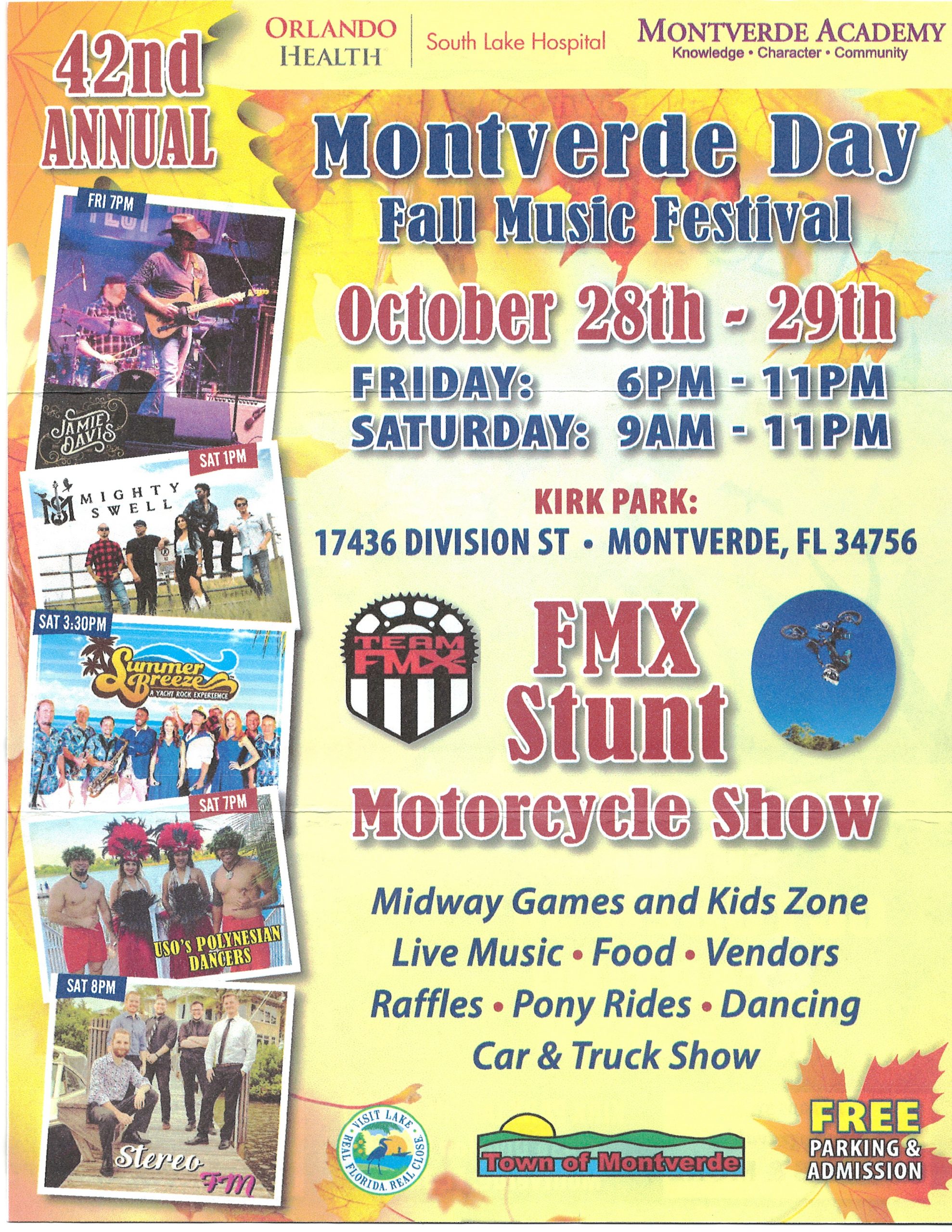 42nd Annual Montverde Day Fall Music Festival October 2829, 2022