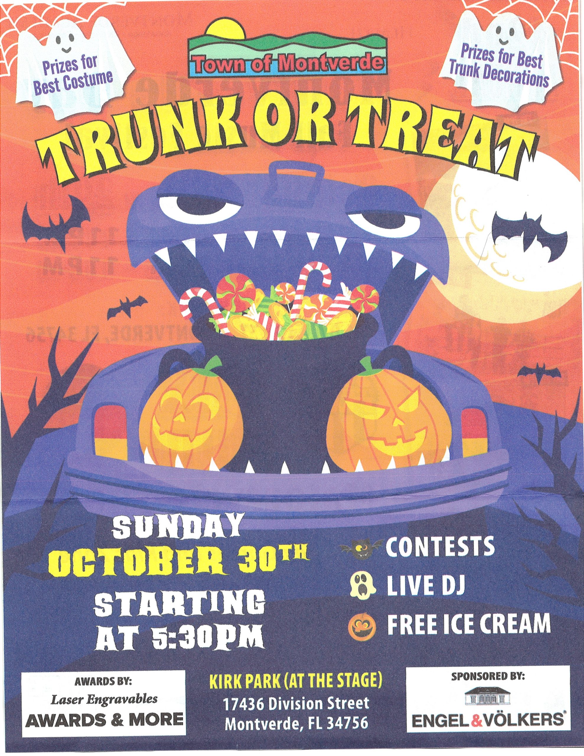 Trunk or Treat Sunday October 30, 2022